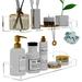 XQIGI Acrylic Shelves Bathroom 2 Pack Clear Shower Floating Shelf with Hooks Transparent Wall Mounte