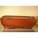 14 x 11.5 x 4 in. Ceramic Bonsai Pot Aztec Orange - Rectangle