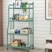 OUKANING 4-Tier Kitchen Storage Rack Metal Unit Shelving Plant Stand Green