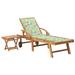 Tomshoo Sun Lounger with Table and Cushion Solid Teak Wood