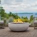 Grand Lake 38 Inch Round Concrete Natural Gas Fire Bowl in White By BBQGuys Signature