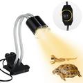 2 PCS Reptile Heat Lamp 50W E27 UVA UVB Reptile Light Dimmable Reptile Heating Bulb 360Â° Rotatable Gooseneck Clamp Lamp for Day-active Reptiles Turtles Lizards Snakes