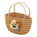 1:12 Scale Dollhouse Storage Basket Micro Landscape for Living Room Bathroom Khaki with Handle