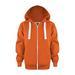 dmqupv 3-12 Years Boys and Toddler Long Sleeve Zip Up Hoodie Sweatshirt Girls Kids Boys Coat&jacket Orange Size 11-12 Years