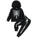 Kids Baby Girl Boy Halloween Outfits Pumpkin/Skeleton Print Long Sleeve Hood Sweatshirt Long Pants 2Pcs Suit