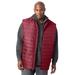 Men's Big & Tall Packable puffer vest by KingSize in Rich Burgundy (Size 8XL)