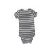 Just One You Made by Carter's Short Sleeve Onesie: Gray Stripes Bottoms - Size 9 Month