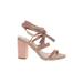 RAYE Sandals: Gladiator Chunky Heel Boho Chic Pink Solid Shoes - Women's Size 8 1/2 - Open Toe