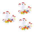 TOYANDONA 3 Sets Chick Puzzle Egg Educational Eggs Toys Kids Toys Egg Toy Educational Matching Game Toy Brain Toy Kids Bingo Games Number Matching Toys Chicken Child Puzzle Eggs Plastic