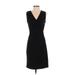 Rachel Roy Cocktail Dress - Sheath V Neck Sleeveless: Black Print Dresses - Women's Size Small
