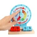 Horloge Montessori en bois fuchsia pour enfants apprendre à dire l'heure jouets pour bébé à