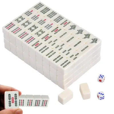 Jeu de Mahjong chinois pour adultes et adolescents 144 tuiles en mélamine jeu de société