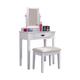 Shaker Dressing Table Mirror And Stool Set White