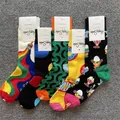 Chaussettes en coton Happy Crew pour hommes et femmes Chaussettes longues Chaussettes fantaisie