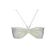 Women's Neutrals / White / Silver The Pearl Shimmer Bandeau Bikini Top Small Inbodi Swim