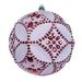 Vickerman 733493 - 6" Red Etch Antique Design White Brush Christmas Tree Ornament (4 Pack) (N232403D)