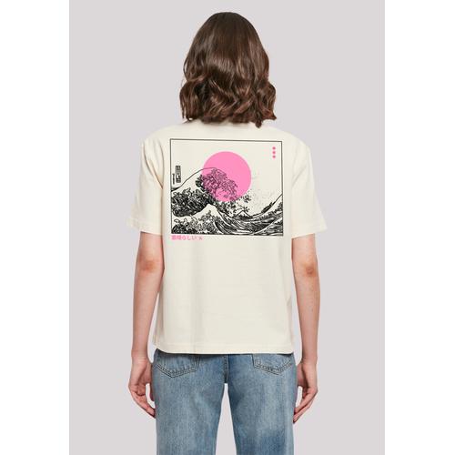 „T-Shirt F4NT4STIC „“Kanagawa Wave““ Gr. S, beige (whitesand) Damen Shirts Jersey Print“