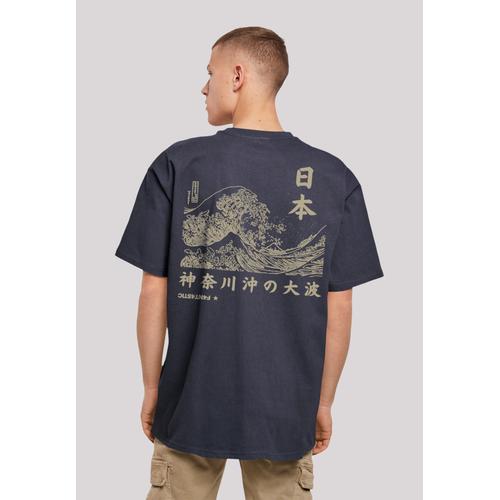 „T-Shirt F4NT4STIC „“Kanagawa Welle““ Gr. L, blau (navy) Herren Shirts T-Shirts Print“