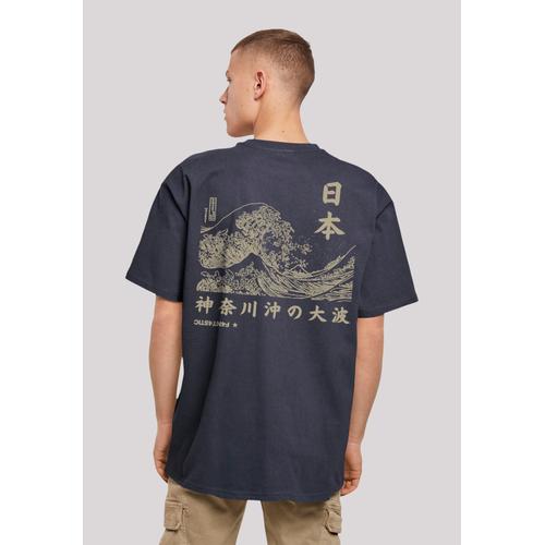 „T-Shirt F4NT4STIC „“Kanagawa Welle““ Gr. XXL, blau (navy) Herren Shirts T-Shirts Print“