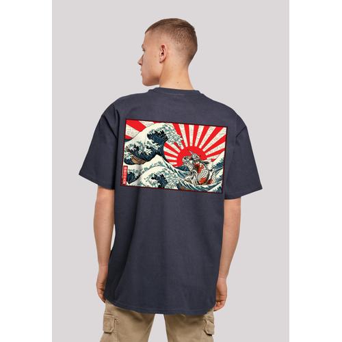 „T-Shirt F4NT4STIC „“Kanagawa Welle Japan““ Gr. S, blau (navy) Herren Shirts T-Shirts Print“