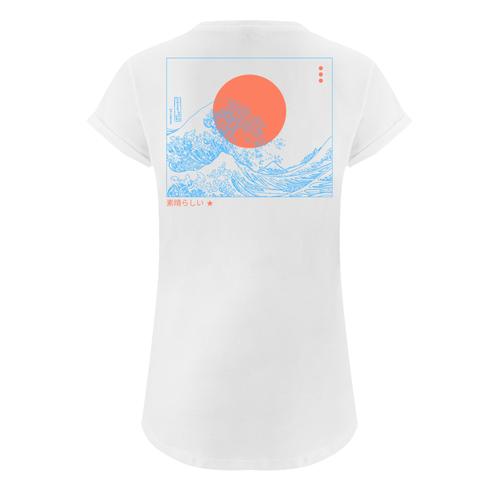 „T-Shirt F4NT4STIC „“Kanagawa Welle Japan Welle““ Gr. S, weiß Damen Shirts Jersey Print“
