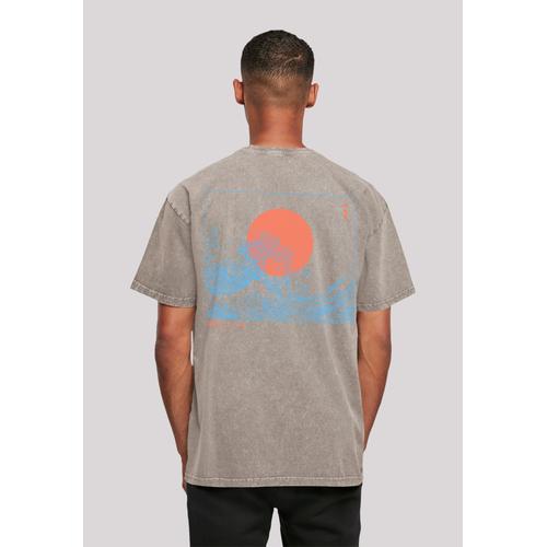 „T-Shirt F4NT4STIC „“Kanagawa Welle““ Gr. XXL, grau (asphalt) Herren Shirts T-Shirts Print“