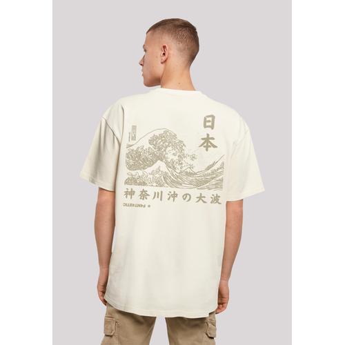 „T-Shirt F4NT4STIC „“Kanagawa Welle““ Gr. L, beige (sand) Herren Shirts T-Shirts Print“