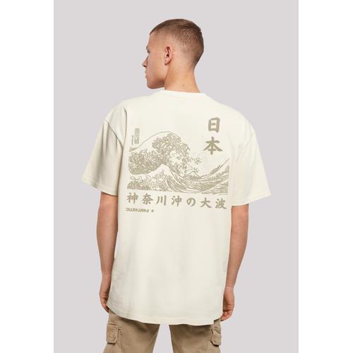 „T-Shirt F4NT4STIC „“Kanagawa Welle““ Gr. XXL, beige (sand) Herren Shirts T-Shirts Print“