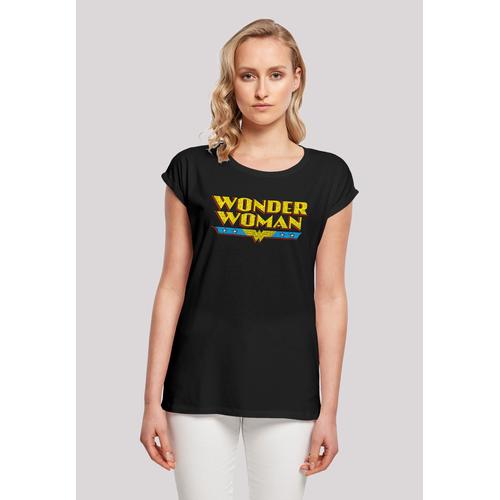 „T-Shirt F4NT4STIC „“DC Comics Superhelden Wonder Woman Crackle Logo““ Gr. M, schwarz Damen Shirts Jersey Print“