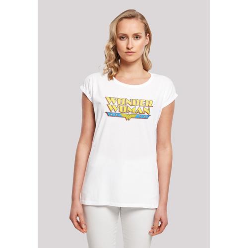 „T-Shirt F4NT4STIC „“DC Comics Superhelden Wonder Woman Crackle Logo““ Gr. XL, weiß Damen Shirts Jersey Print“