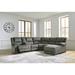 Signature Design by Ashley Benlocke Flannel 6-Piece Reclining Sectional with Chaise - 102"W x 92"D x 40"H