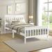 Platform Bed Twin Frame Panel Bed Mattress Foundation Sleigh Bed White