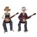 Set of 2 Battery Operated Animated Skeletons with Banjos
