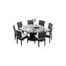 Napa 9 Piece Round Outdoor Patio Wicker Dining Set with Cushions