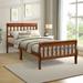 Solid Wood Twin Platform Bed with Integrated Head & Footboard - No Box Spring Needed - Twin Size, Oak