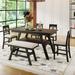 Rectangular Table Set with Upholstered Bench & 4 Chairs, Espresso