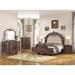 New Classic Furniture Cobb Beige and Cherry 5-Piece Panel Bedroom Set