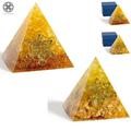 Luxtrada 7 Chakra Orgone Pyramid Natural Quartz Positive Energy Generator Orgonite Crystal Reiki Healing Meditation Yoga Spiritual Balance Crystals Stones