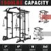 Mikolo Power Rack Cage 1500 lbs Weight Rack with Cable Crossover Machine Multi-Function Squat Rack with J Hooks Dip Bars and Landmine for Home Gym (Black)