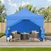 Zenova 10 x10 Pop up Canopy Tents with 4 Sidewalls Portable Folding Gazebo Tent Blue