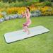 PVC Brushed Fabric Inflatable Tumbling Gymnastics Mat 1-8 People Training Mat Yoga Gym W/Pump Green/Pink 1*3m 600W