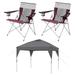 CORE Set of 2 300-Pound Capacity Padded Arm Chair & 10x10 Instant Tent