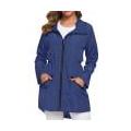 HAXMNOU Jackets For Women Women Long Raincoat With Hood Outdoor Lightweight Windbreaker Rain Jacket Waterproof Womens Windbreaker Rain Jacket Women Blue L