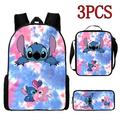 Fashion Cute Stitch Backpack Shoulder Bag Stitch Pencil Case Student School Bag Stitch Diagonal Bag for Student Boys Girls Kids Christmas Gift 3 PCS (#16)