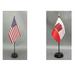 USA. 1 American and 1 International Country Rayon 4 x6 Office Desk & Little Hand Waving Table Flag Includes 2 Flag Stands & 2 Small 4 x 6 Mini Stick Flags (Gibraltar)