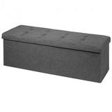 Fabric Folding Storage with Divider Bed End Bench-Dark Gray