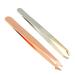 Unique Bargains 2 Pcs Eyebrow Tweezers Stainless Steel Grooming Tool Tweezers for Eyebrows Nose Hair Rose Gold Tone