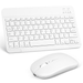 Rechargeable Bluetooth Keyboard and Mouse Combo Ultra Slim Full-Size Keyboard and Mouse for Lenovo ThinkPad E15 G2 20TDS00B00 Laptop and All Bluetooth Enabled Mac/Tablet/iPad/PC/Laptop - Pure White