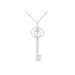 Women's Sterling Silver Diamond Accent Libra Zodiac Key Pendant Necklace by Haus of Brilliance in White