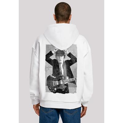 Kapuzenpullover F4NT4STIC "ACDC Hoodie Angus Young", Herren, Gr. M, weiß, Obermaterial: 100% Baumwolle, casual, oversize, Langarm, Pullover, Print Image